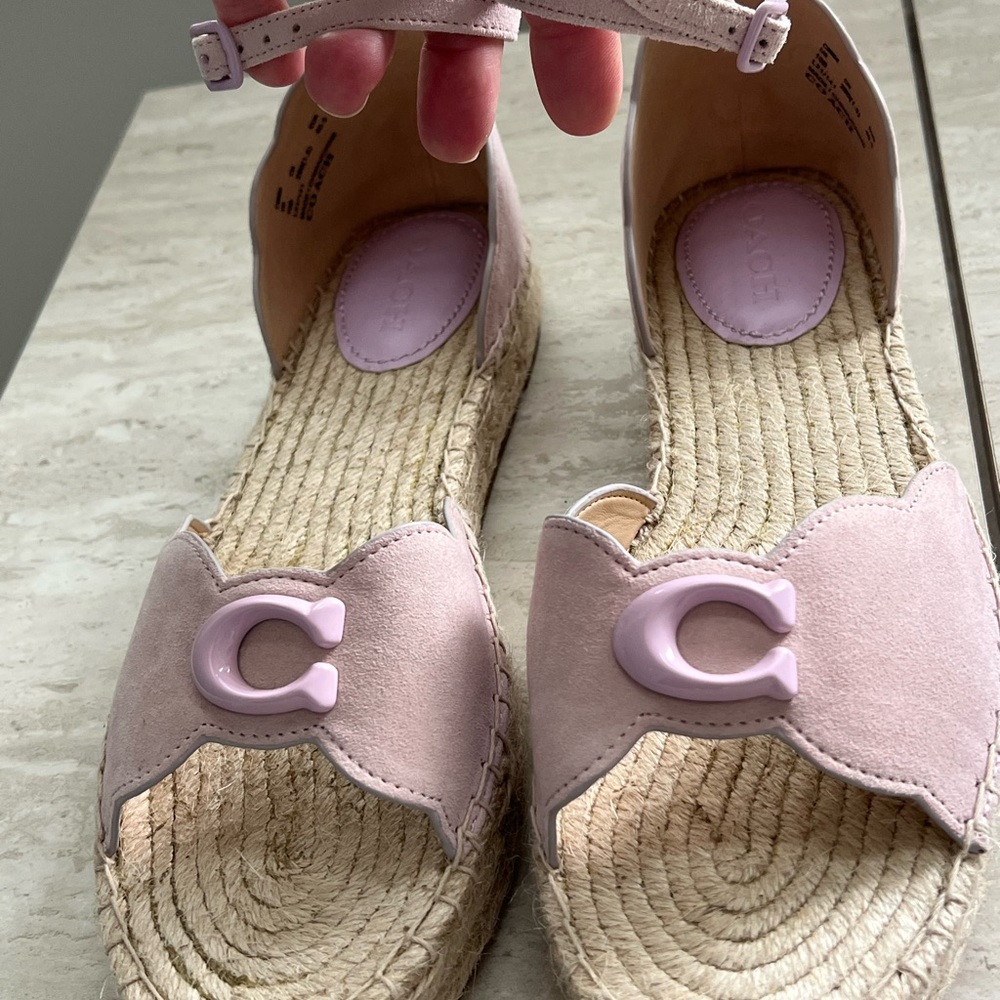 COACH DILLON Lilac/Light Pink Espadrille Sandals - Picture 2 of 8